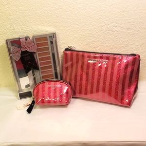 Victoria's Secret Makeup Bags with a 12 Shade Christian Siriano Makeup Gift Set